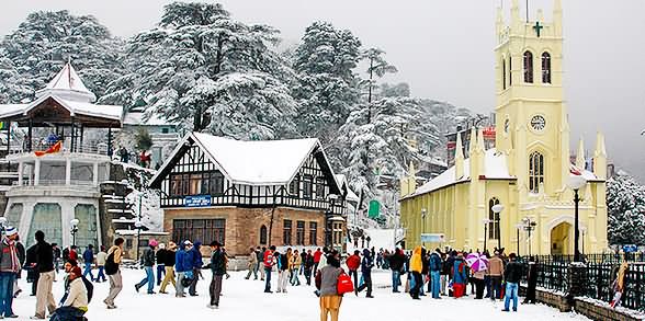 The-Christ-Church-In-Shimla-After-Snowfall