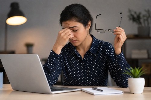stress, computer, neend, sad